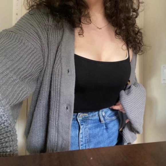 🌚Oversized gray cardigan🌚 - Picture 4 of 4